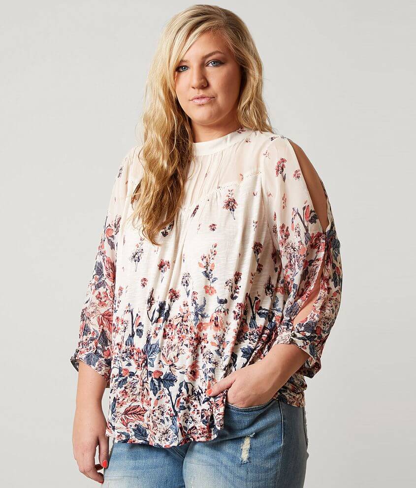 Lucky Brand Floral Top - Plus Size Only front view