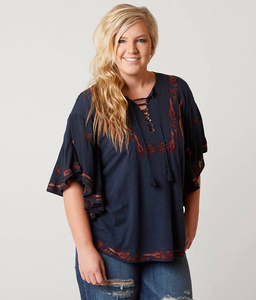 Lucky Brand Peasant Top - Plus Size Only - Women's Shirts/Blouses