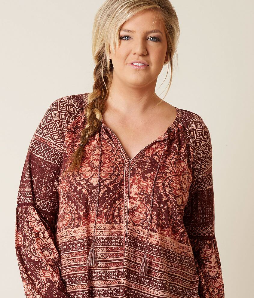 Lucky Brand Printed Top - Plus Size Only - Women's Shirts/Blouses