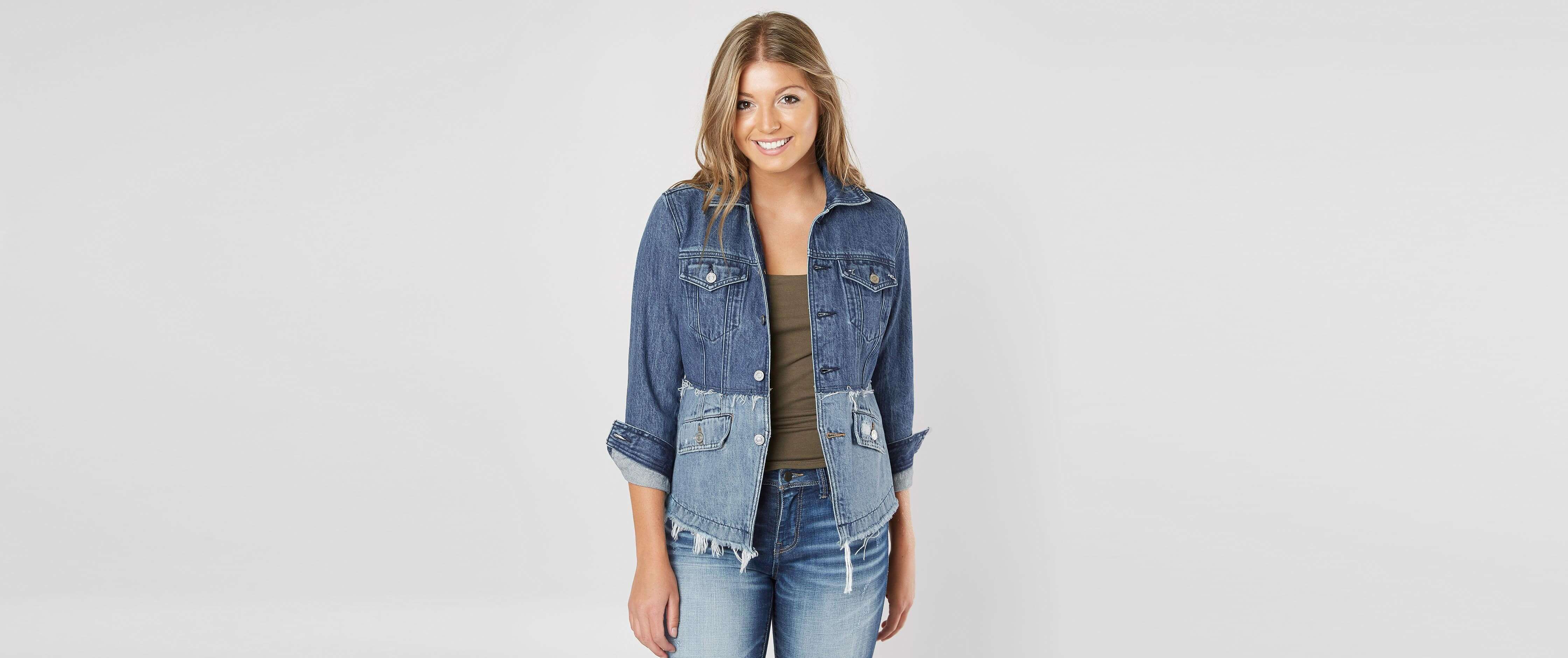 lucky brand oversized denim trucker jacket