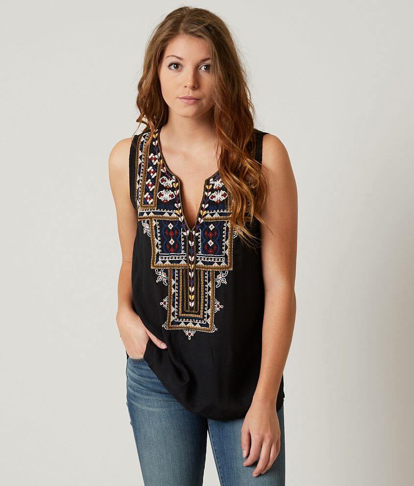 Lucky Brand Womens Embroidered Tank Top 