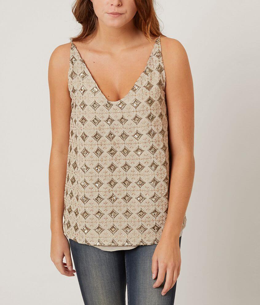 Lucky Brand Beige Tank Top front view