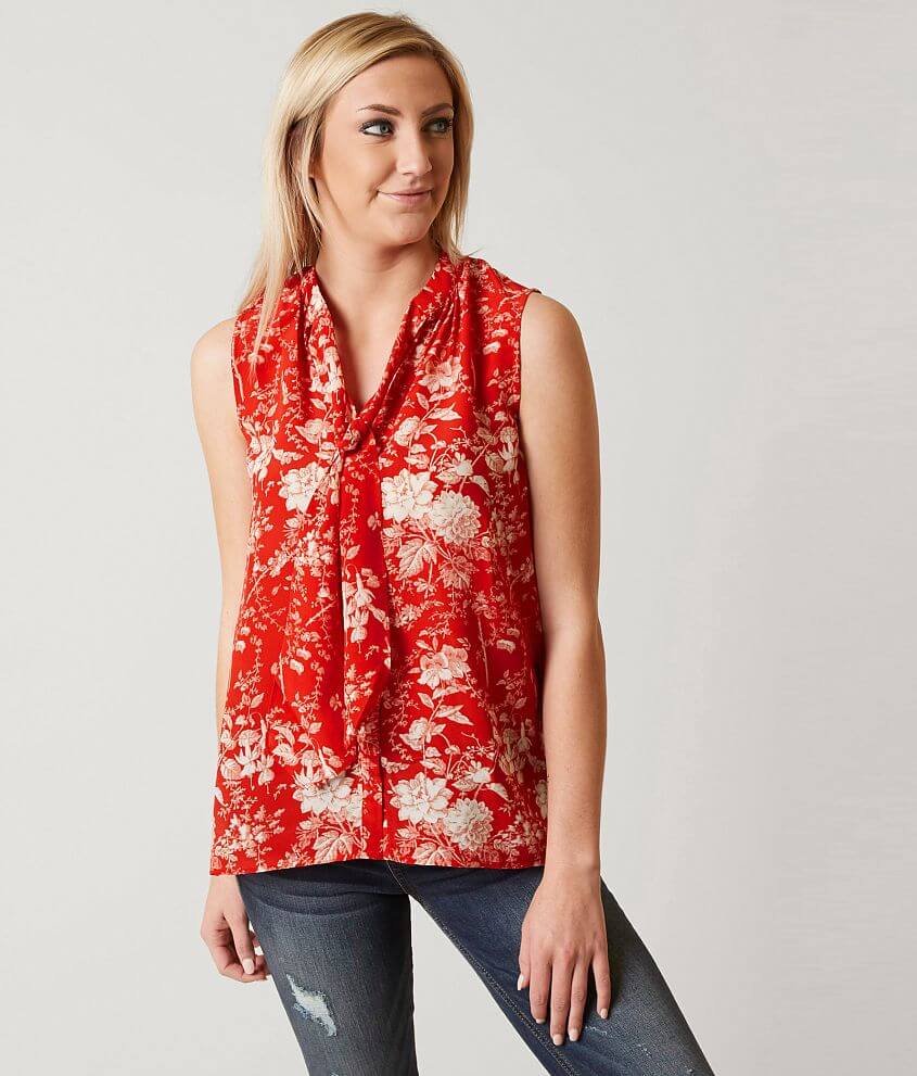 Lucky Brand Floral Tank Top - Plus Size Only - Women's Tank Tops in Burgundy  Multi