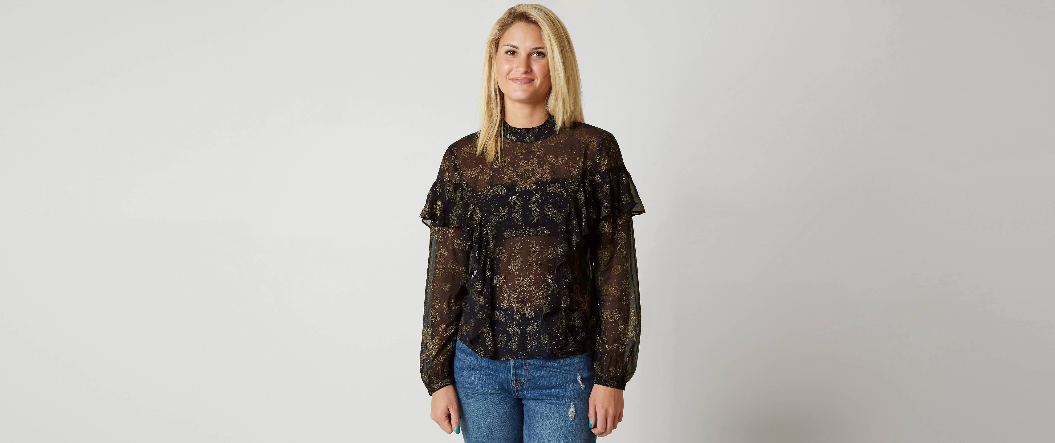 lucky brand sheer blouse