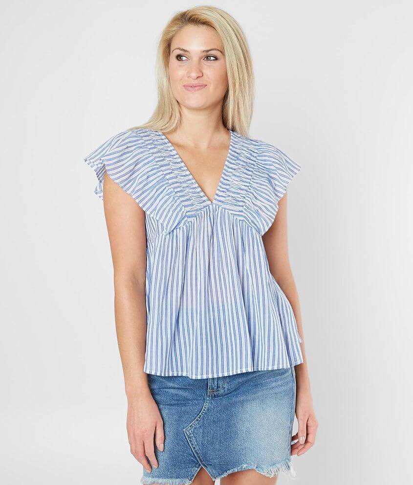 Lucky Brand Twisted Stripe Top front view