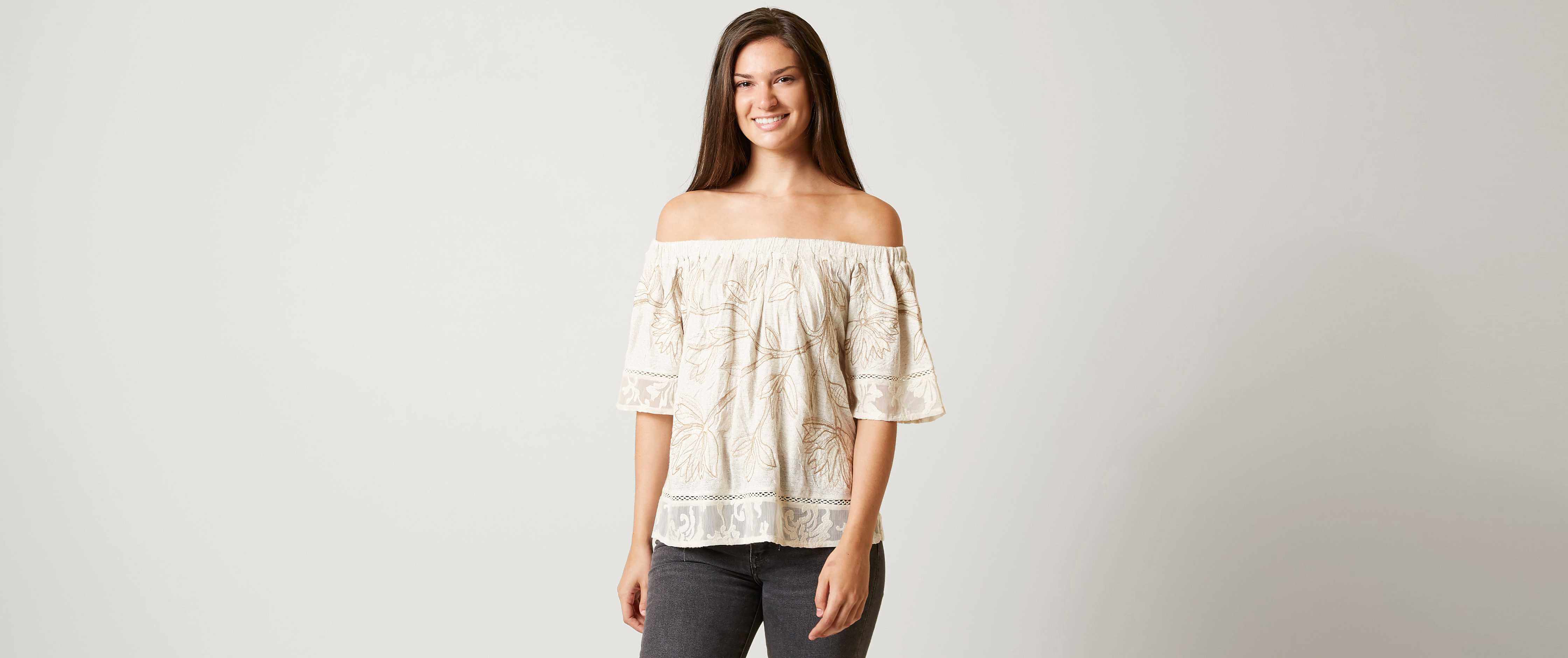 lucky brand off the shoulder top