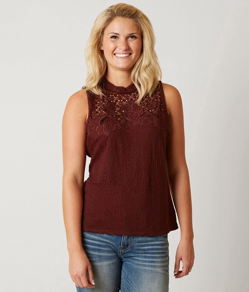 Lucky Brand Lace Tank Top front view