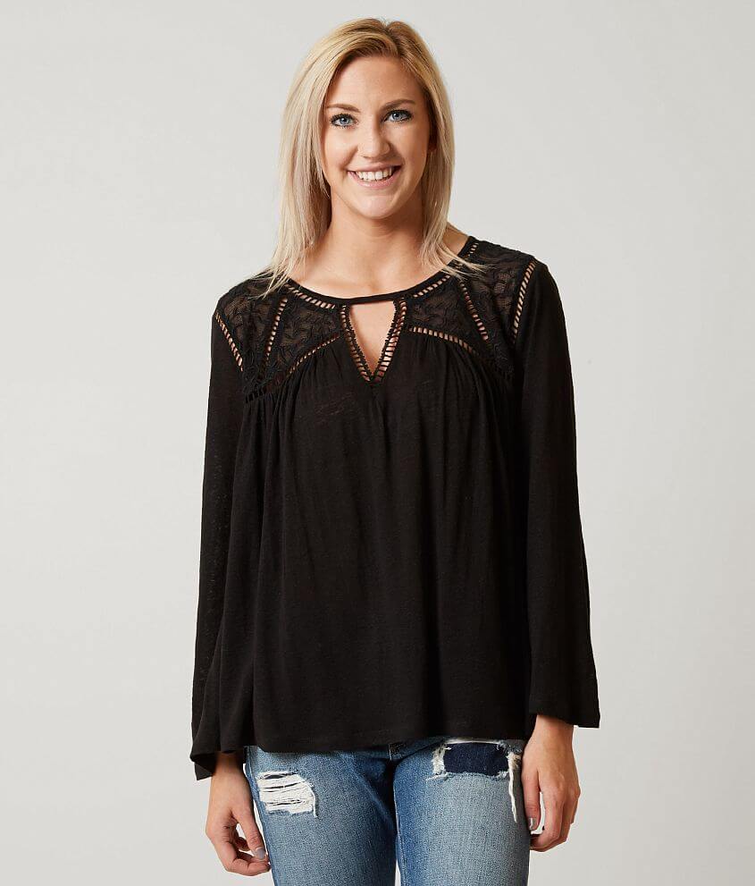 Lucky Brand Flowy Peasant Top front view