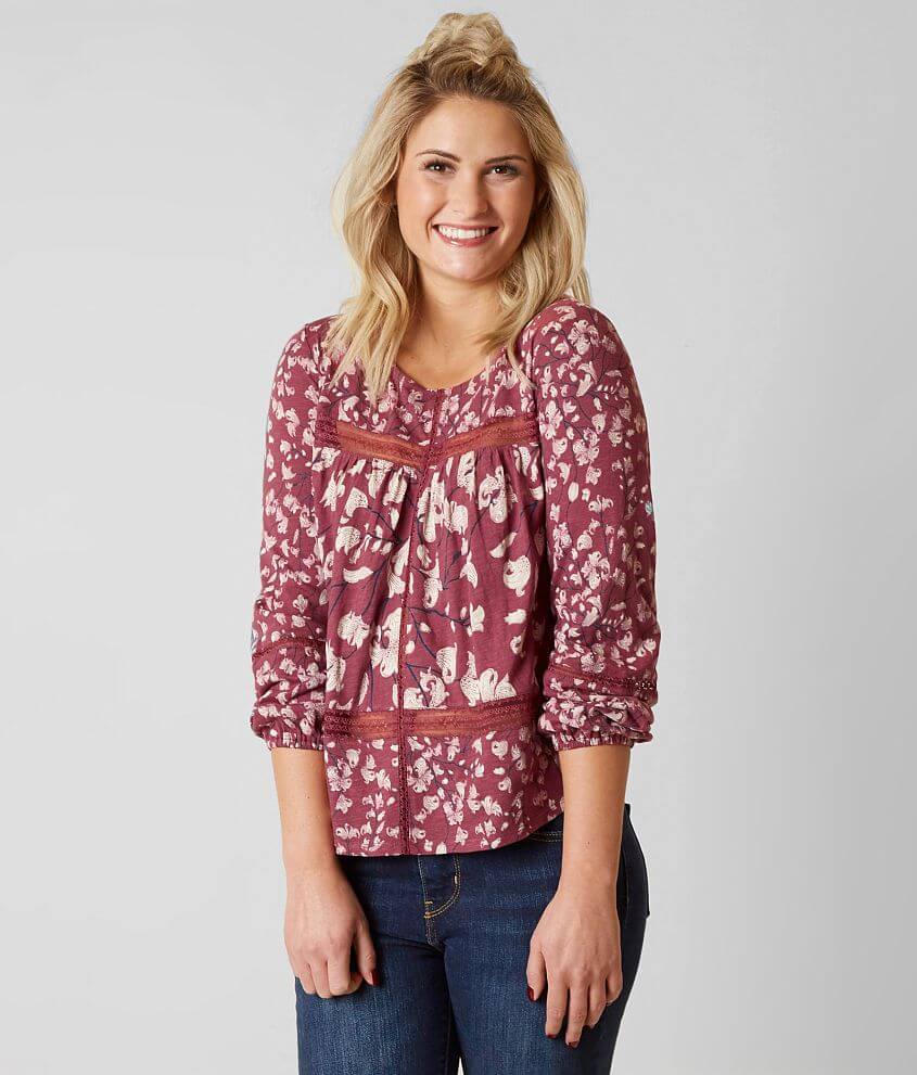 Lucky Brand Blush Printed Top front view