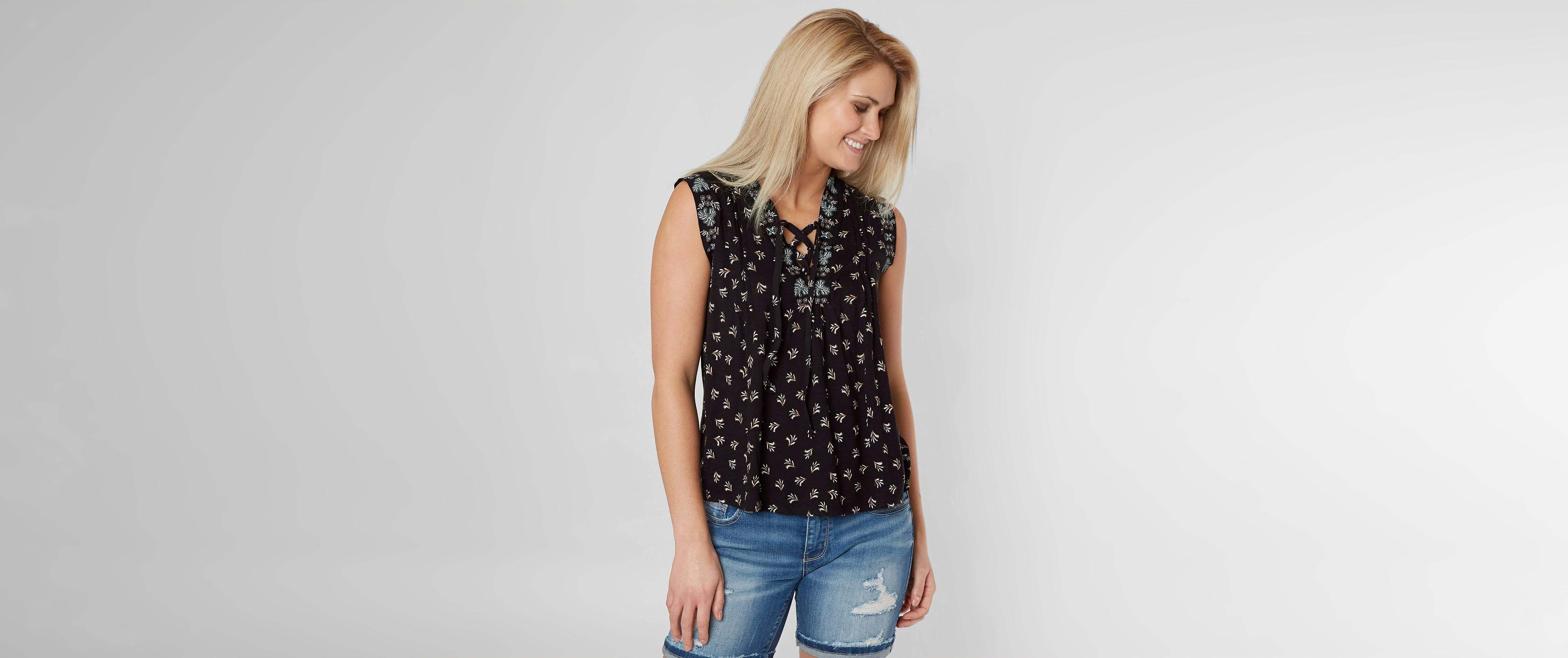 lucky brand polka dot top