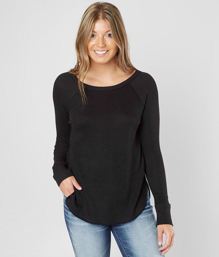 Lucky Brand Ribbed Thermal Top front view