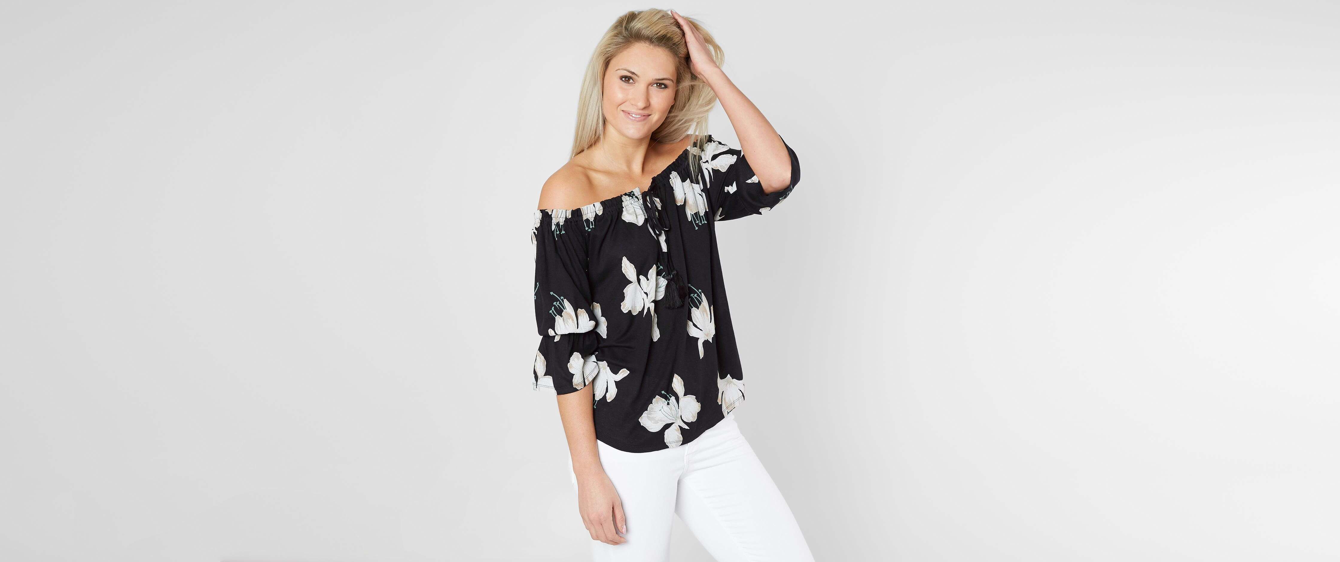 Image of Lucky Brand Floral Off The Shoulder Top