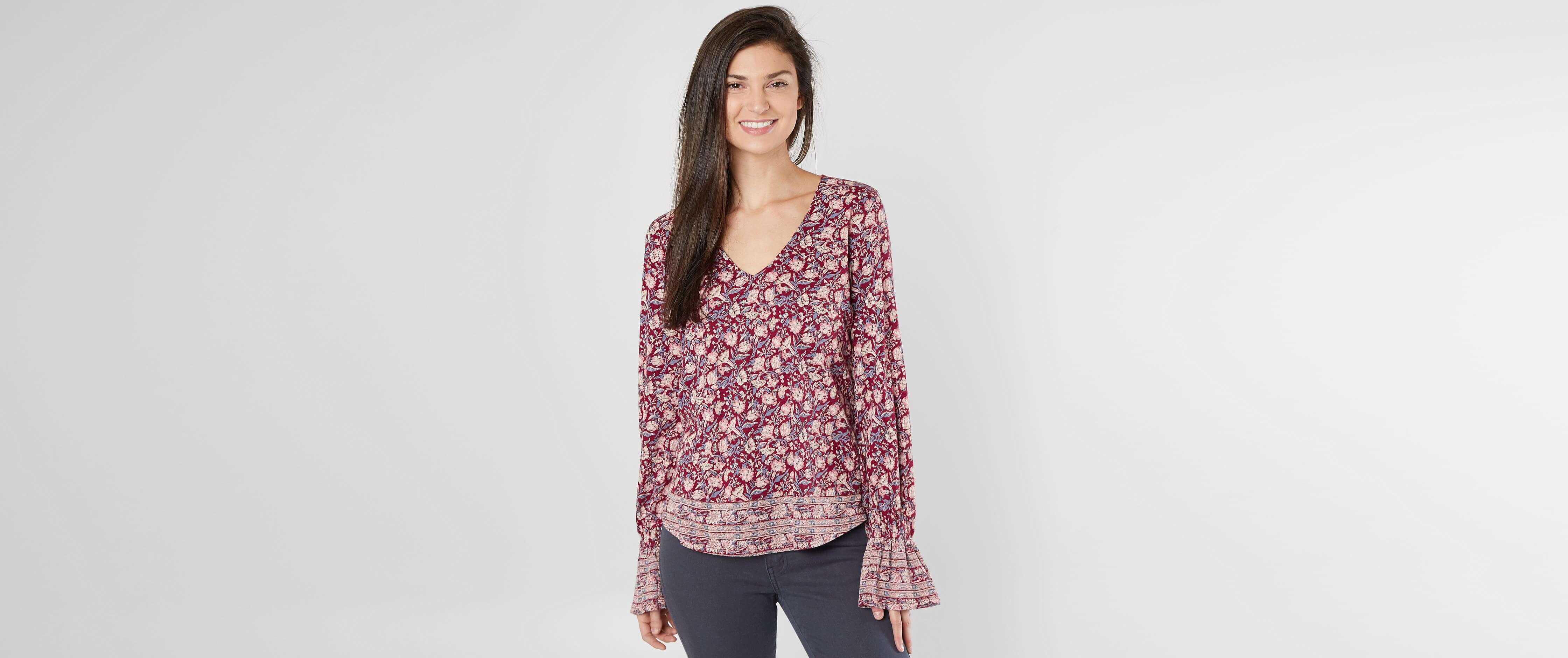 lucky brand border print top
