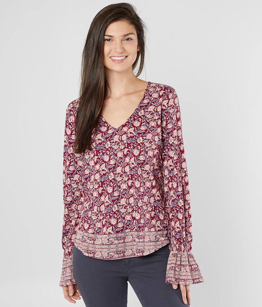 Lucky Brand Border Print Top front view