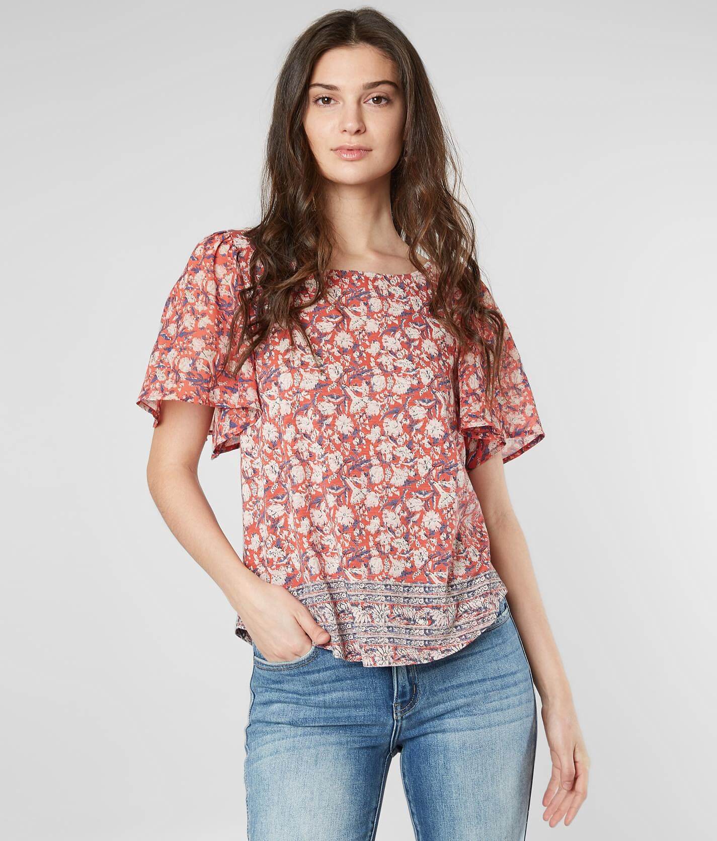 lucky brand floral blouse