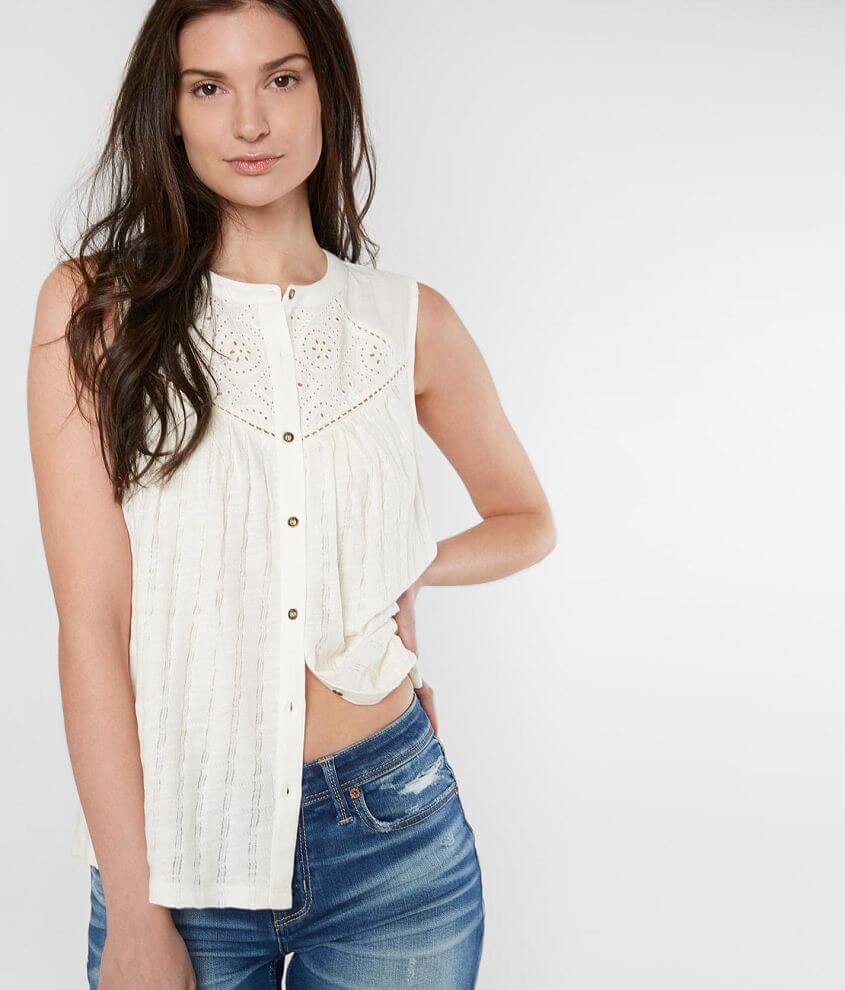 Image of Lucky Brand Open Stitch Tank Top