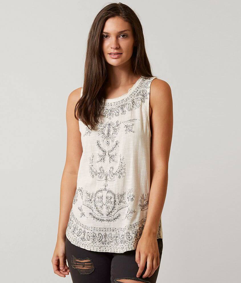 Lucky Brand Embroidered Tank Top - Women's Tank Tops in Birch