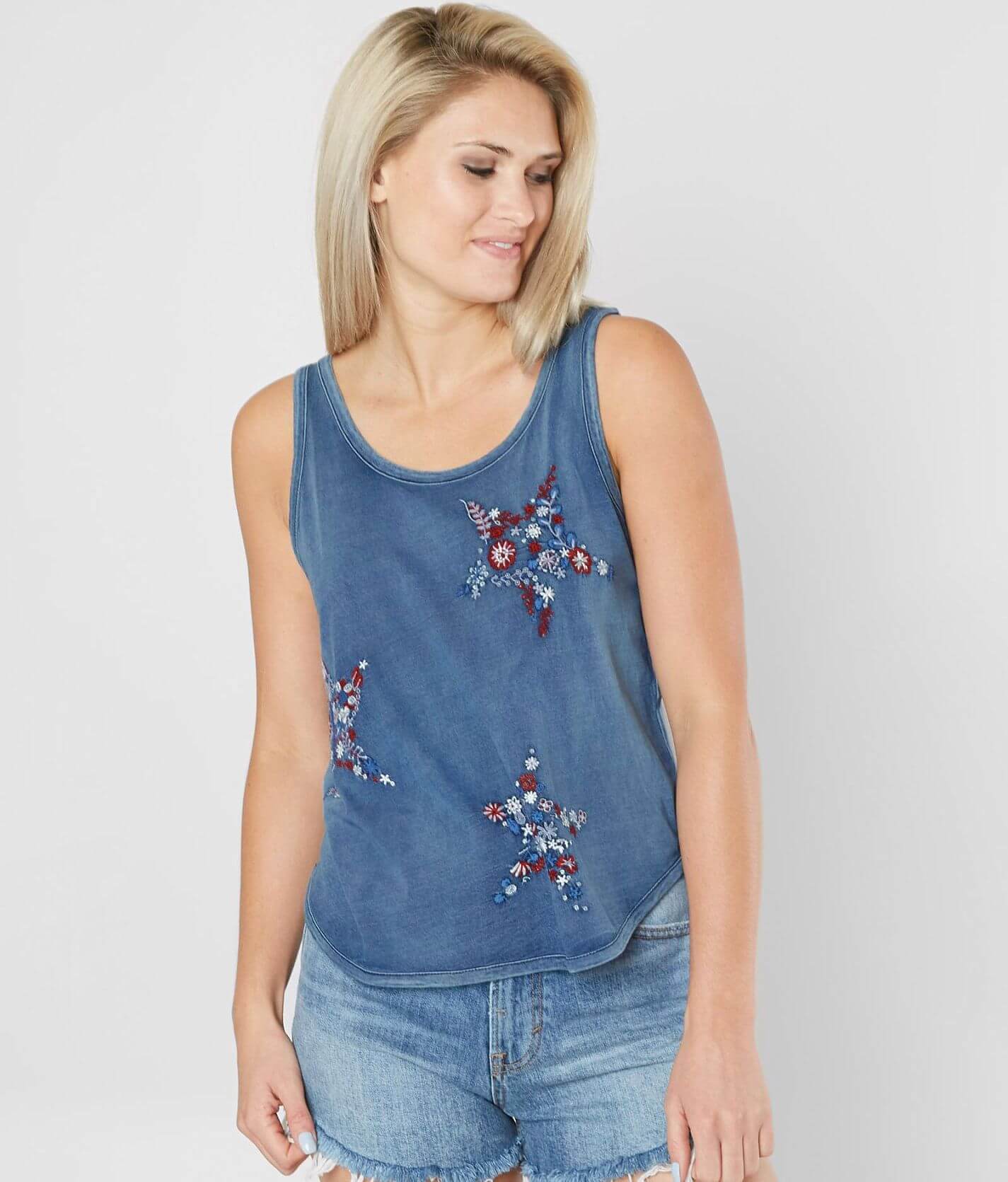 Lucky Brand Floral Embroidered Tank Top - Women's Tank Tops in