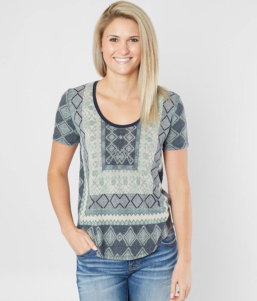 Lucky Brand Geometric Burnout Top front view