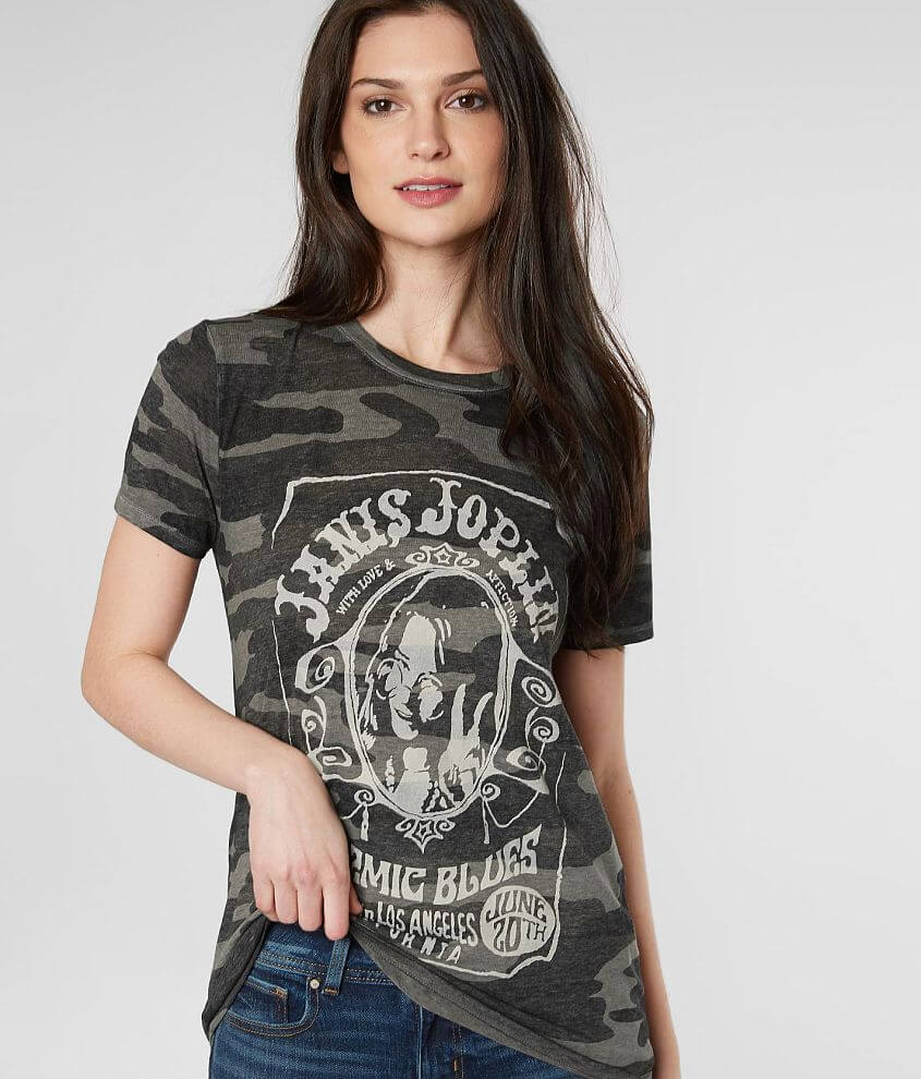 Lucky Brand Janis Joplin T-Shirt - Women's T-Shirts in Grey Multi