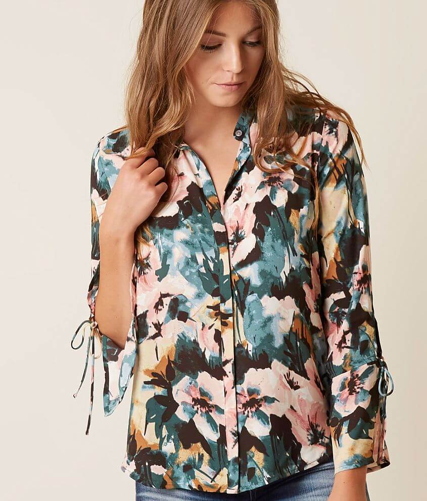 Lucky Brand Floral Blouse front view