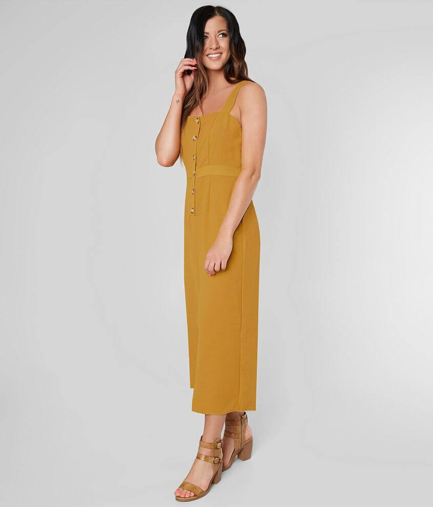 Image of Daytrip Button Down Cropped Wide Leg Jumpsuit