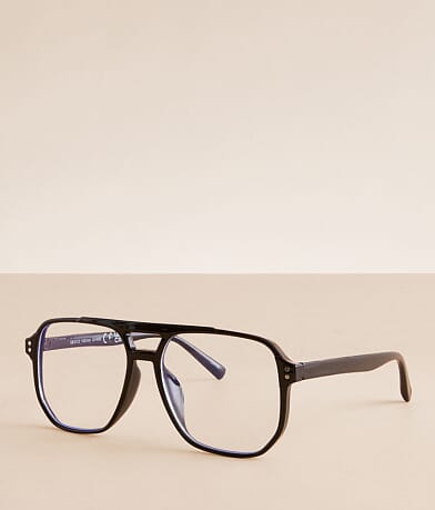 BKE Retro Aviator Blue Light Glasses front view