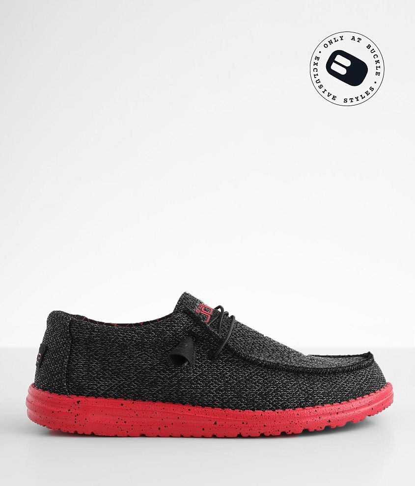 Hey Dude Wally Sox Funk Dark Grey Red - Main Street Boutique