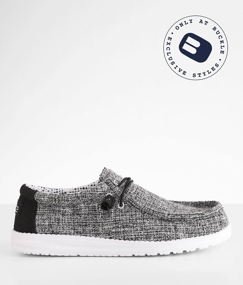 Hey Dude Wally Shoe - Men's Shoes in Black White Tweed