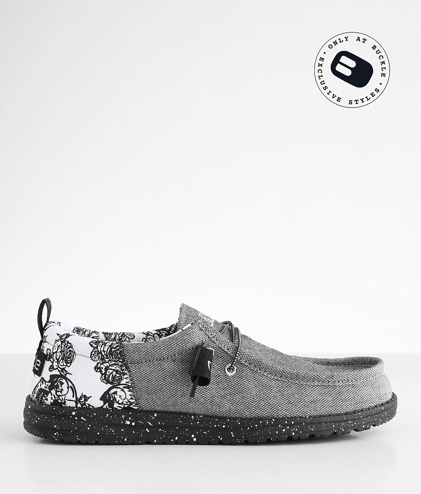 Black Skull Custom Hey dude shoes Dudes FREE SHIP