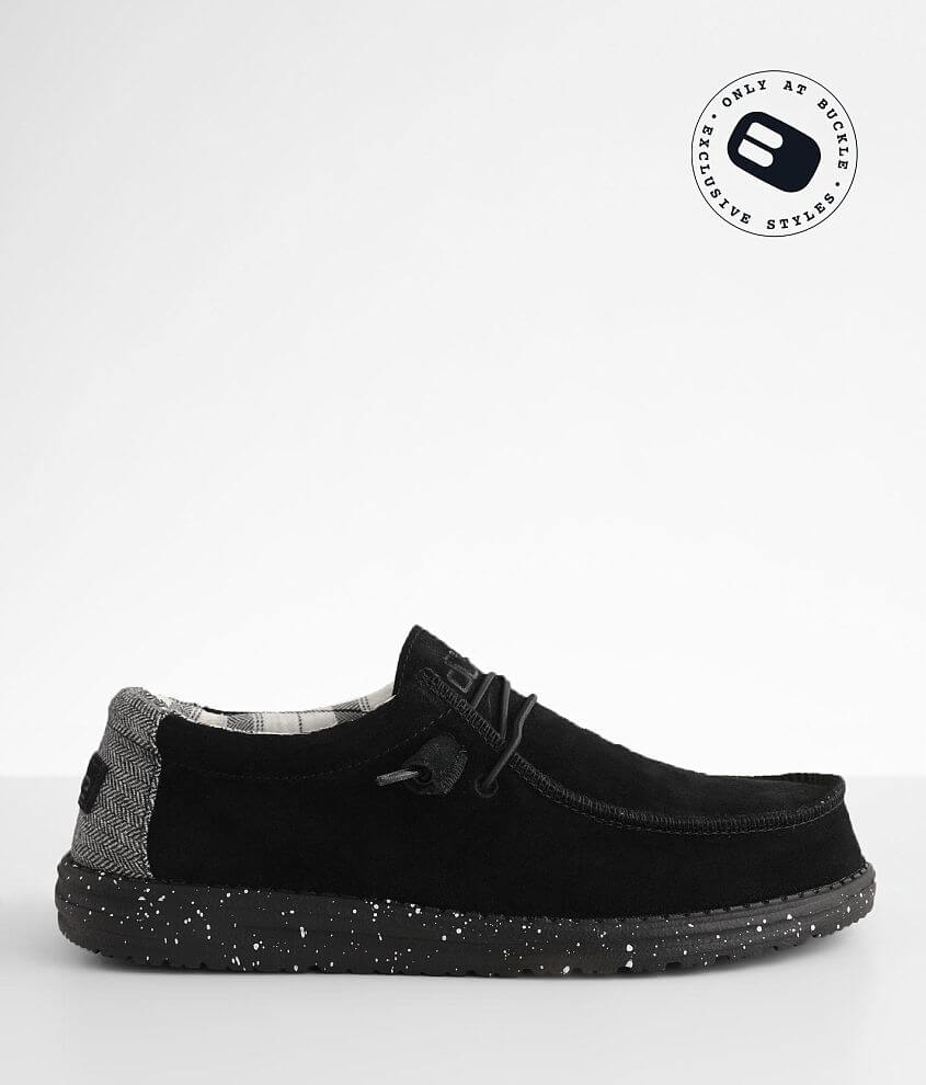 Hey Dude Wally Suede Shoe - Men's Shoes in Black