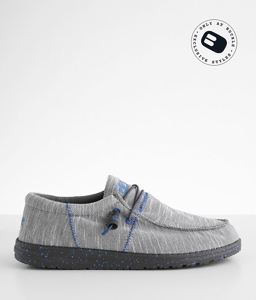 Hey Dude Wally Shoe - Men's Shoes in Grey White, Buckle