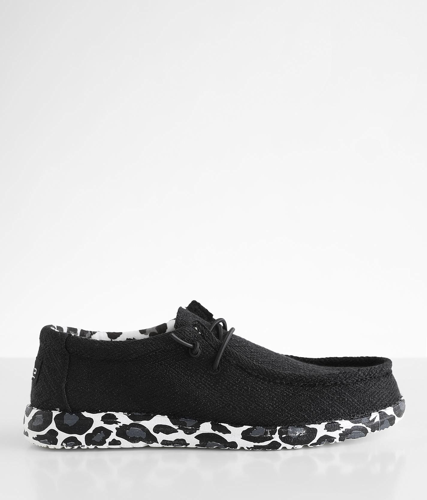 Hey Dudes] Wendy Fleece Leopard Black, The Burlap Sack Boutique