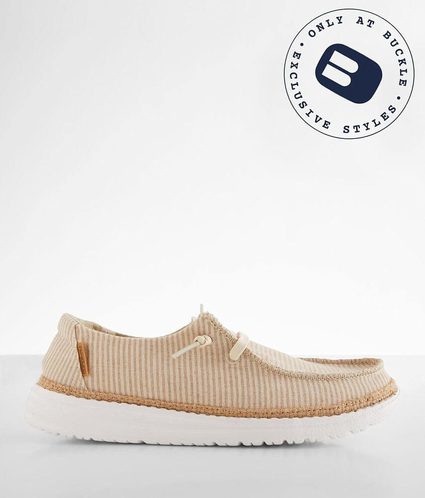 Hey Dude Wendy Chambray Striped Shoe Women's Shoes in Chambray