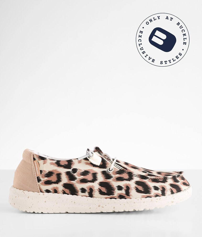 Hey Dude Wendy Leopard Shoe Women S Shoes In Leopard Rose Buckle