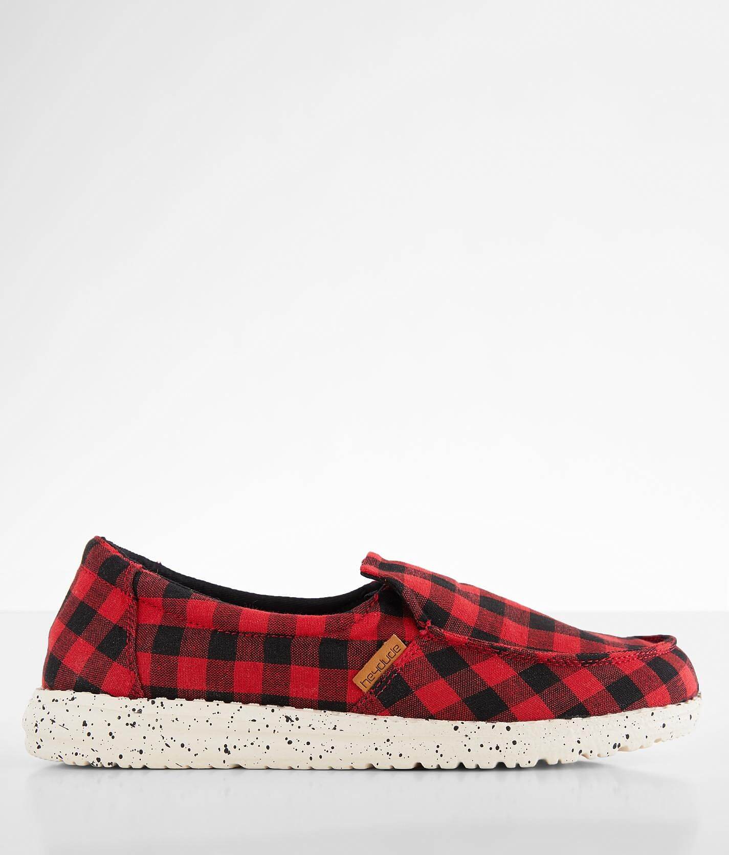 plaid slip on shoes