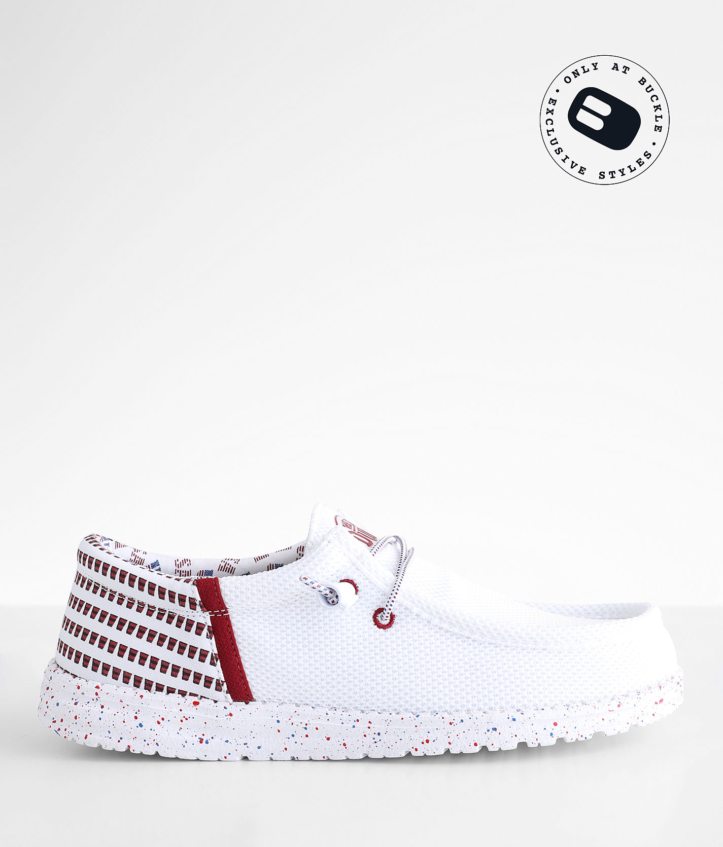 HEYDUDE™ Wally Funk Sox USA Party Shoe - Men's Shoes in White | Buckle