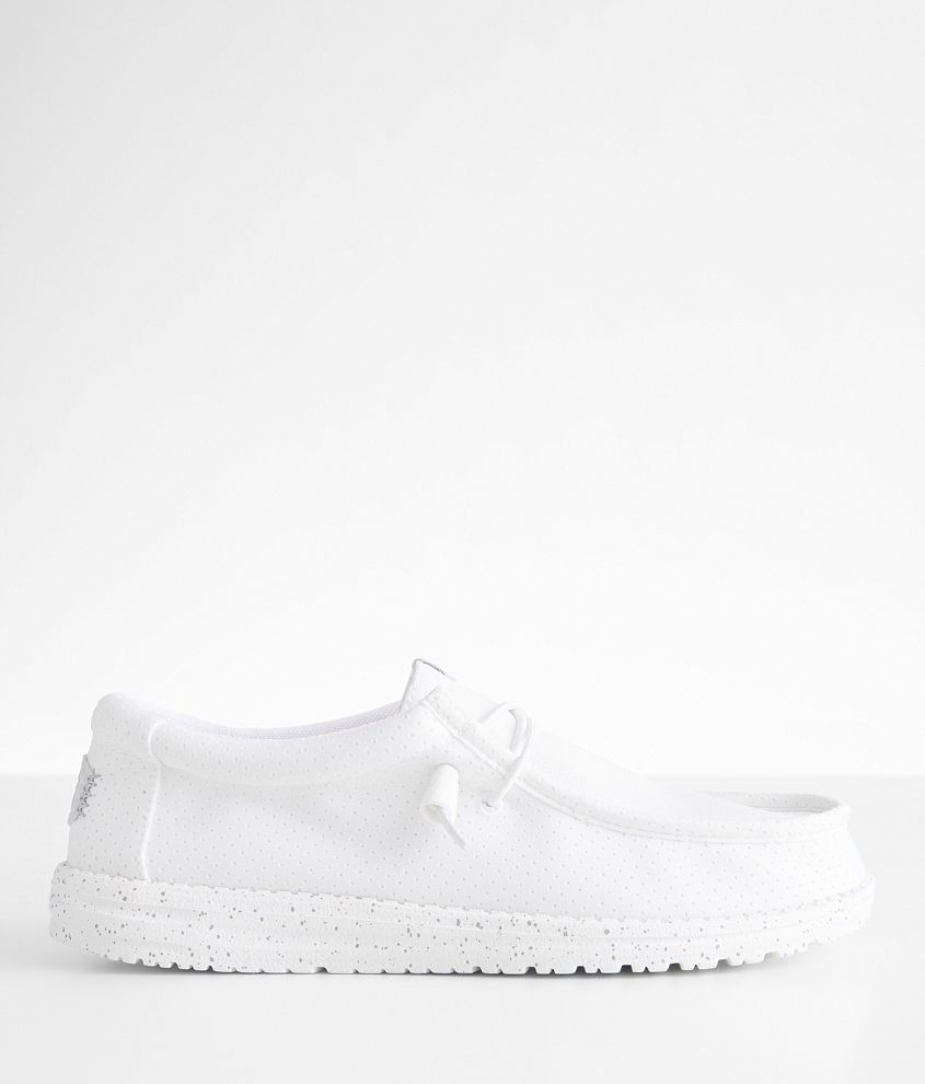 HEYDUDE Wally White Perforated Mesh Shoe