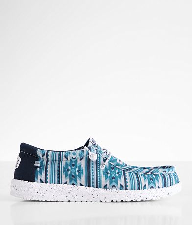HEYDUDE™ Wally Navy Blanket Shoe front view
