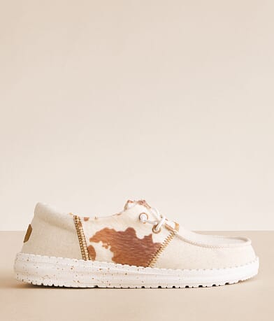 HEYDUDE™ Wendy Patchwork Cow Shoe front view