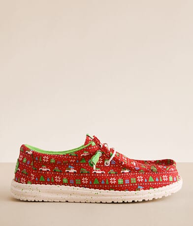 HEYDUDE™ Wally Holiday Sweater Shoe front view