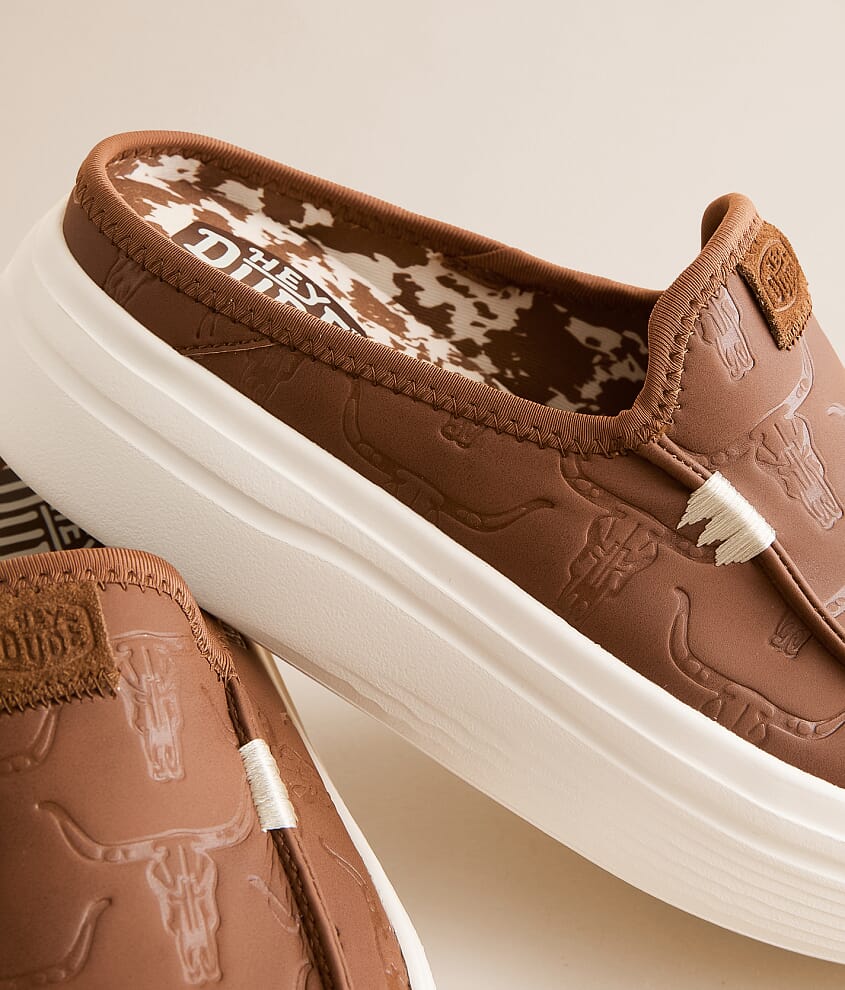 Austin Lift Deboss Skulls Mule Shoe