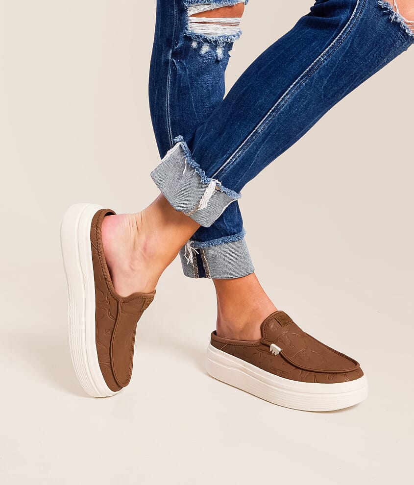 Austin Lift Deboss Skulls Mule Shoe