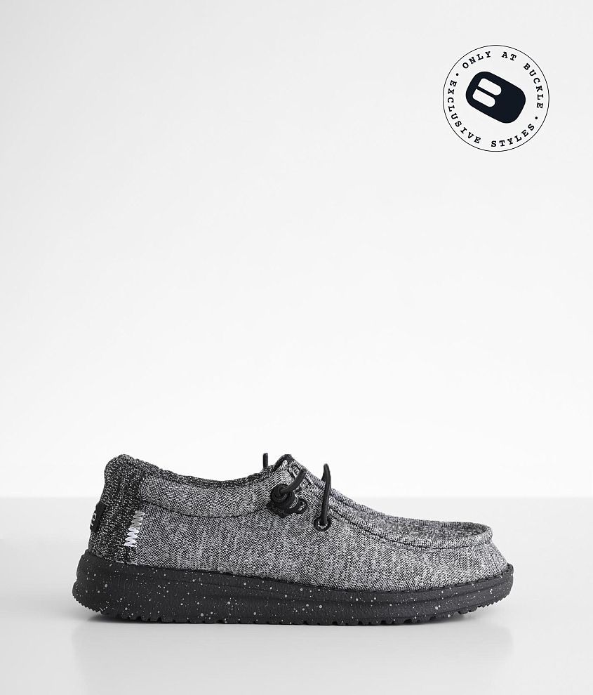 Toddler/Youth Hey Dude Wally Shoe Boy's Shoes in Black Ozone Buckle