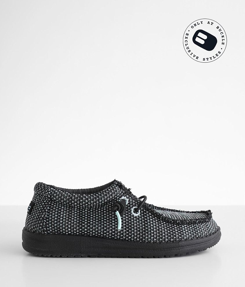 Toddler/Youth Hey Dude Wally Shoe Boy's Shoes in Black Mint Buckle
