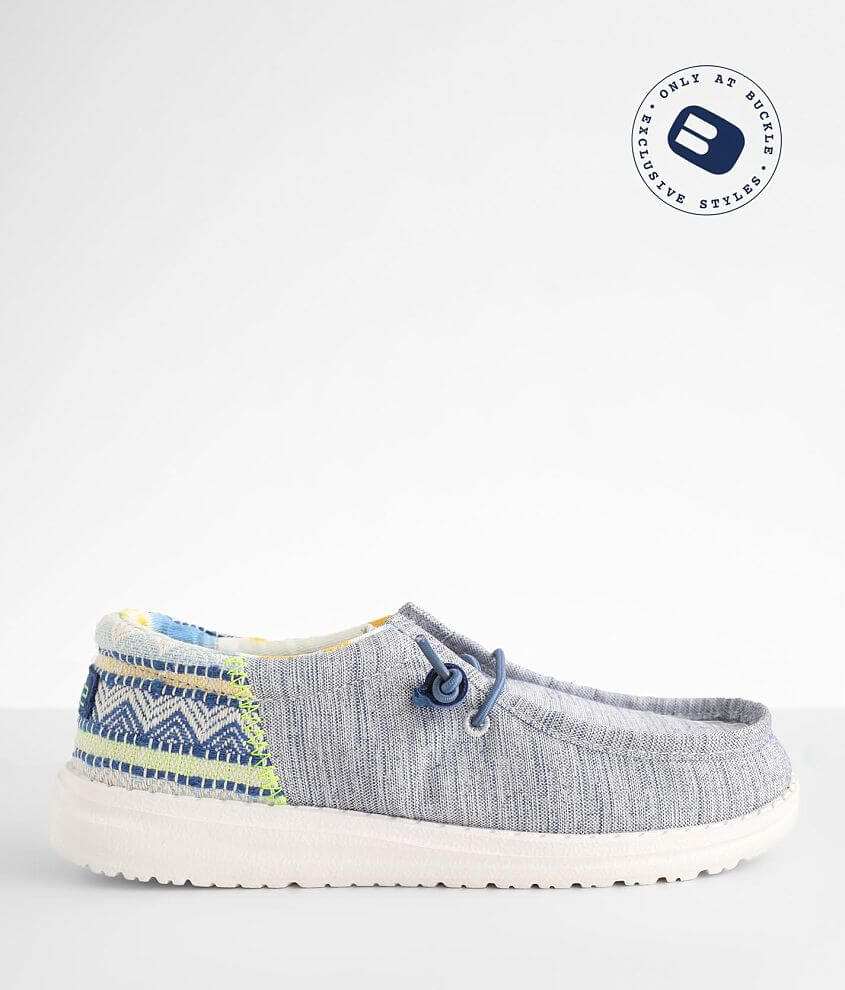 Toddler/Youth Hey Dude Wally Funk Shoe Boy's Shoes in Woven Waves