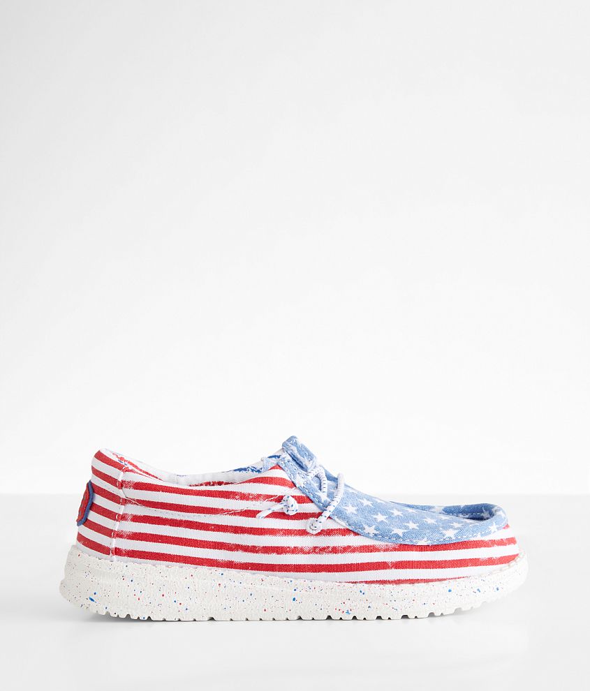 Toddler/Youth - HEYDUDE&#8482; Wally Youth Patriotic Shoe front view