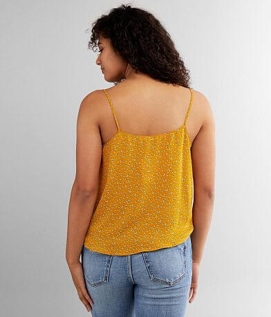 Lush Chiffon Twist Front Tank Top back view