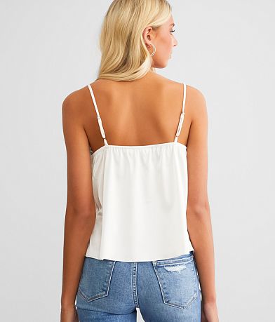 All in Favor All In Favor Feather Trim Tank Top BACK