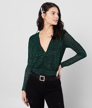 Wanderlux Metallic Tinsel Double V-Neck Bodysuit MISC_DETAIL_1